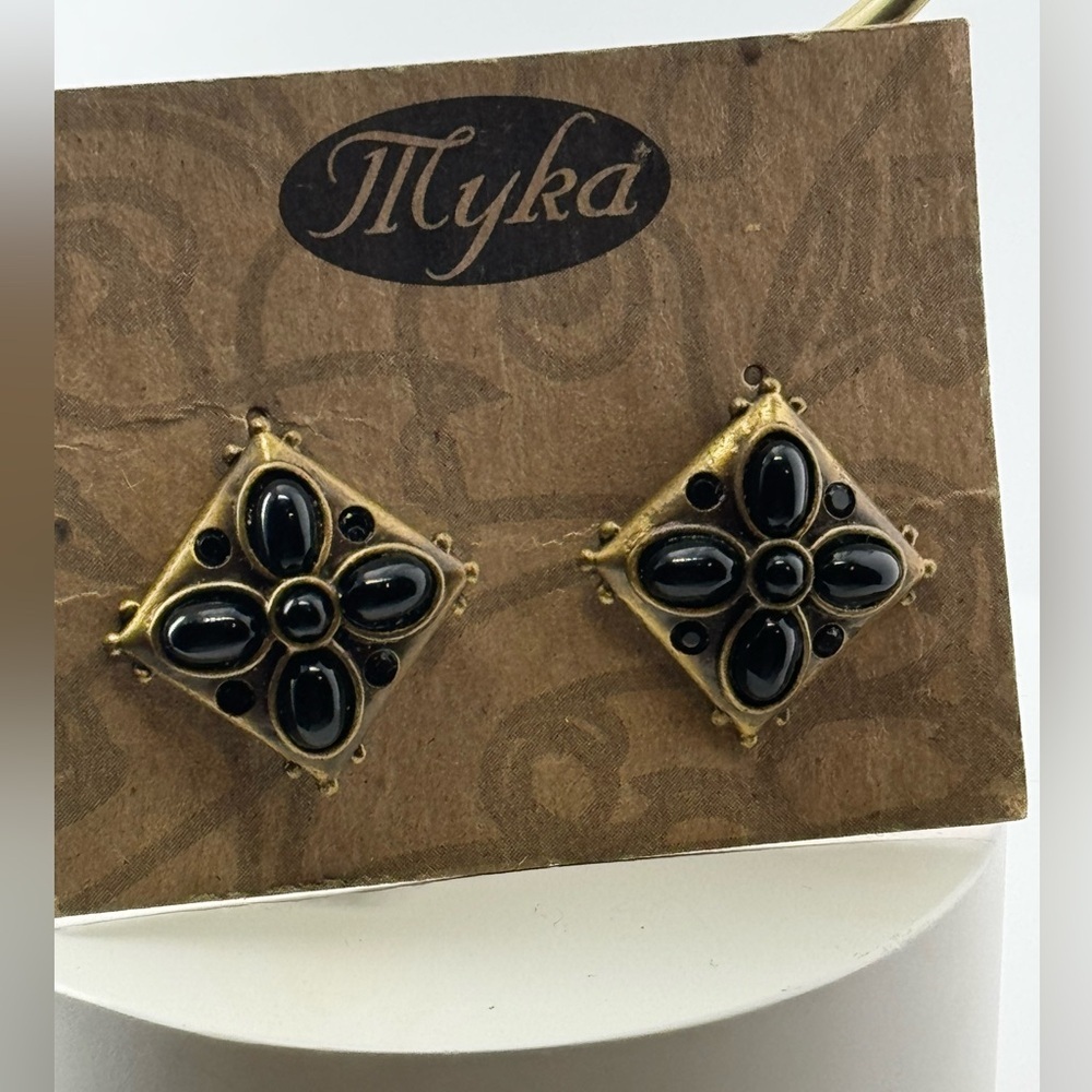 Myka Brass and black Earrings